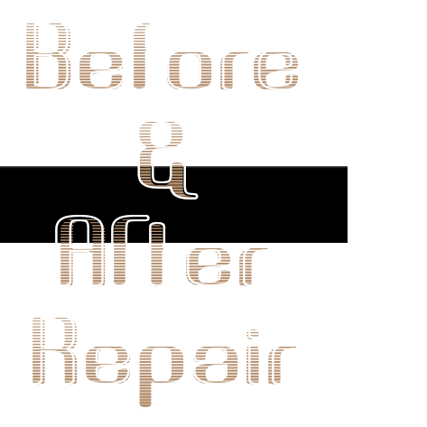 Garage door before & after word