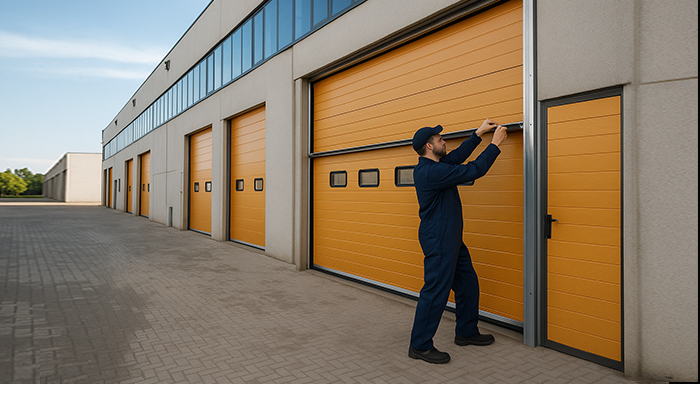 Commercial garage door installation