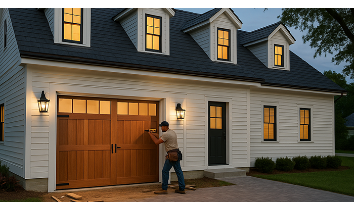 Residential garage door installation