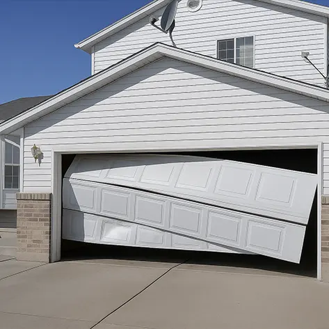 Door off track before repair