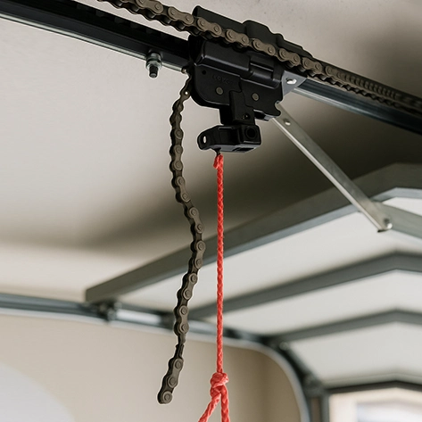 Garage door before repair