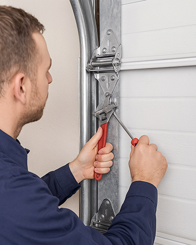 Garage door roller repairing